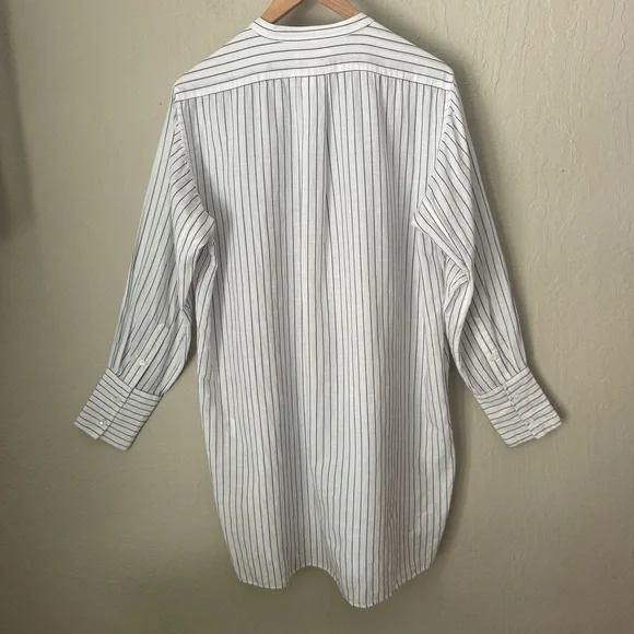NILI LOTAN Loria Tunic Shirt Dress WITH ORIGINAL TAG Linen Cotton Stripe Size M - Picture 11 of 16